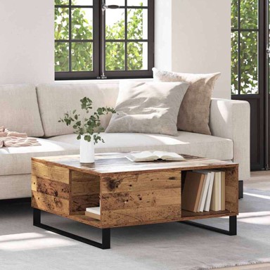 Kava stol 80 x 80 x 36,5 cm, konstruirano drvo, staro drvo