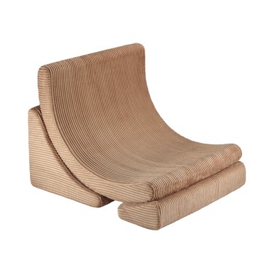 WIGIWAMA Smeđa dječja fotelja od samta Moon