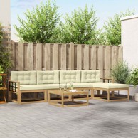 Set vanjskih sofa, 6 pcs, 79 x 79 x 37 cm, poliester, bijela i krem