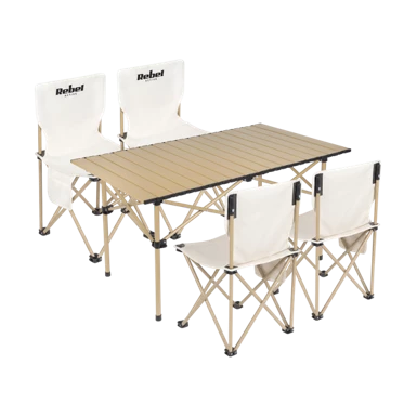 REBEL ACTIVE RBA-5600 sklopivi kamping set, stol + 4 stolice, Quick Fold, metalna konstrukcija