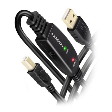 AXAGON Aktivni USB kabel ADR-210B, USB-A na USB-B, 10 m