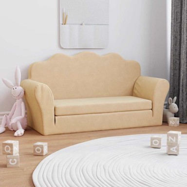 Dječji dvosjed na razvlačenje krem mekani plišani