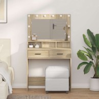 Stol toaletni s LED svjetlima model sonoma 79x41x135 cm, smeđa