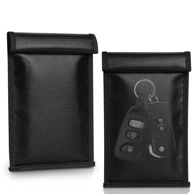 TECHSUIT RFID torba Protiv krađe za ključeve novac i kartice vatrootporna vodootporna- EMF Blocker- 14x9cm, crna