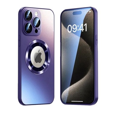 NORTHIX Magnetska maskica za iPhone 17 Pro Max s poklopcem objektiva i prikazom logotipa, ljubičasta