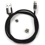 USB Punjački kabel 3-u-1 s magnetskim konektorima KP30706, crna