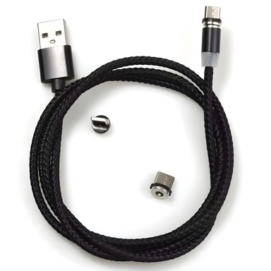 USB Punjački kabel 3-u-1 s magnetskim konektorima KP30706, crna