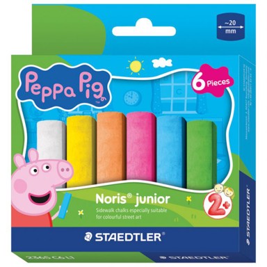 STAEDTLER Školska kreda 2365 C6 L1, četvrtasta, jumbo, 6 boja, Peppa Pig