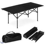 MULTIGARDEN Sklopivi kamping stol 120x55 cm s torbom za nošenje, crna