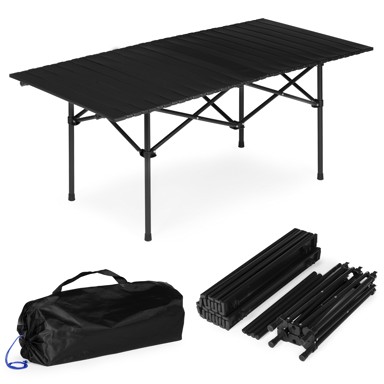 MULTIGARDEN Sklopivi kamping stol 120x55 cm s torbom za nošenje, crna