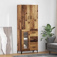 Zidna visoka komoda, 69,5 x 34 x 180 cm, konstruirano drvo, staro drvo