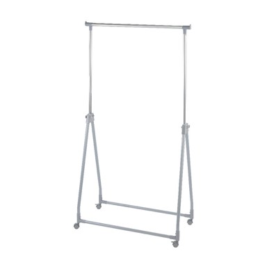 WENKO Sivi metalni teleskopski mobilni stalak za odjeću Sklopivi