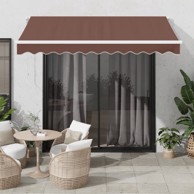 Tenda na ručno uvlačenje s led 300 x 250 cm, smeđa