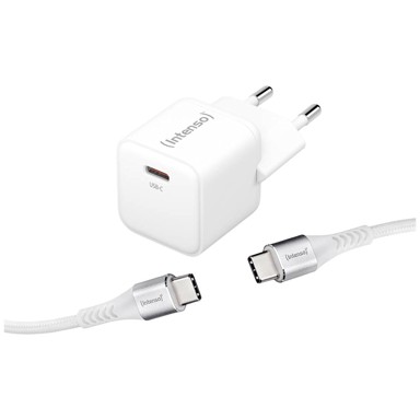 INTENSO Adapter 30W GaN s USB-C konektorom W30C + USB-C kabel 60W, 1,5 m