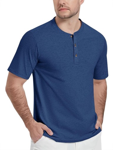 NIKCORP Muška Henley majica S, plava