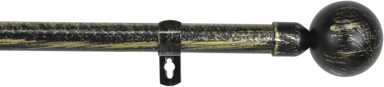 NIKCORP Ukrasna šipka za zavjese, 70–120 cm, crna sa zlatnim završecima