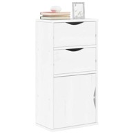 Bočni ormarić s ladicama ODDA bijeli 40x24x79 cm puno drvo bor