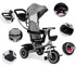 ECOTOYS Tricikl 2u1 360°, sivi