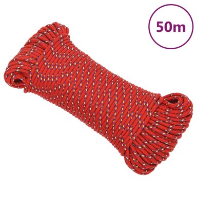 Brodski konop, crveni, 3 mm, 50 m, od polipropilena