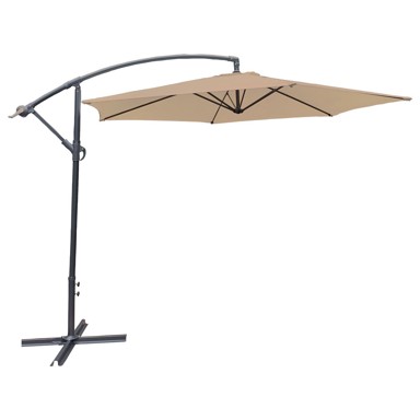 Viseći Alu suncobran, 300 cm, sivo-smeđi