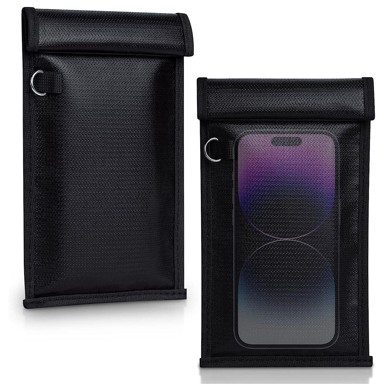 TECHSUIT RFID torba Protiv krađe za ključeve novac i kartice vatrootporna vodootporna- EMF Blocker- 20x12cm, crna