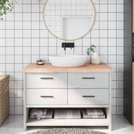 Kupaonska radna ploča 120x60x(2-6) cm netretirano masivno drvo