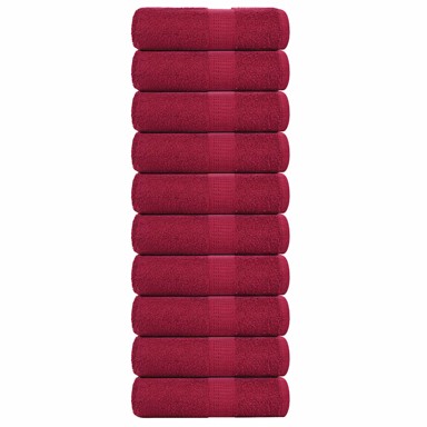 Ručnici za pranje 10 kom bordo 30 x 30 cm 360 gsm 100 % pamuk