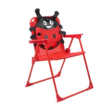 Stolica, dječja, sklopiva, uzorak bubamara, crvena