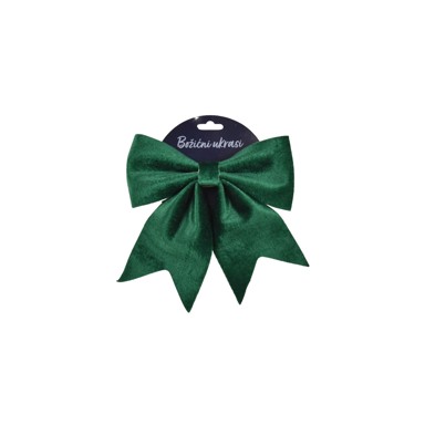 Božićni ukras mašna 20x20 cm, velvet zelena