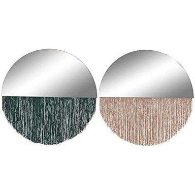 DKD HOME DECOR Zidno ogledalo 50x0. 5x50 cm (2 kom. ) šiške, zelena zlatno