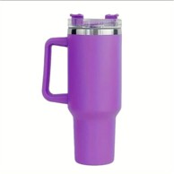 LIVEFY Šalica sa slamkom Happycup 1 l, tamno ljubičasta