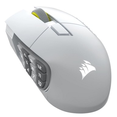 CORSAIR Gaming miš SCIMITAR ELITE WIRELESS SE, Bluetooth, 33000 DPI, bijela