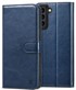NIKCORP Torbica preklopna za mobitel, za Samsung Galaxy S21 Plus, utori za kartice, stalak, TPU zaštita od udaraca, tamnoplava