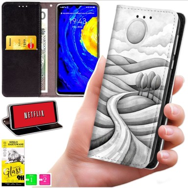 BLUEMOON Futrola tipa novčanik za Motorola Moto E15 / Moto G05 - maska s uzorkom + staklo 9H