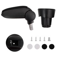 Naslon za ruke za automobil, 13 x 33 x 33 - 49 cm, ABS, crni