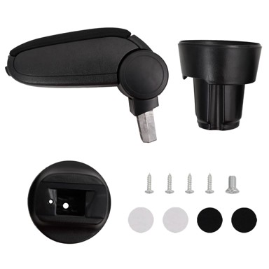 Naslon za ruke za automobil, 13 x 33 x 33 - 49 cm, ABS, crni