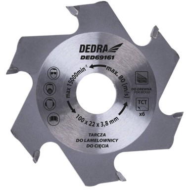 DEDRA Widia rezna ploča za rezač lamela, 6 zuba, 100 × 22 mm