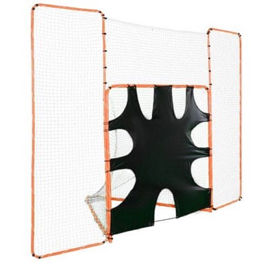 VEVOR Lacrosse gol 3 u 1 sa zaštitnom mrežom, narančasti