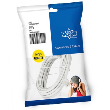 ZED ELECTRONIC Kabel TC/7.5, telefonski, 7.5 m