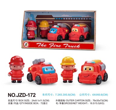 Set vatrogasaca s vozilima, crveni