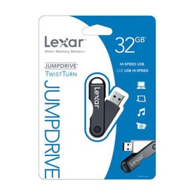 LEXAR USB memorija JumpDrive TwistTurn, 32 GB, USB 2.0, crna