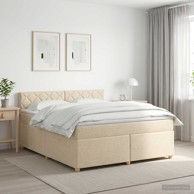 Boxspring krevet s madracem 140 x 200 cm, tkanina, krem