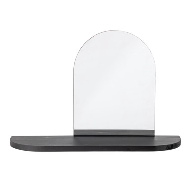 BLOOMINGVILLE Zidno ogledalo s policom s okvirom od masivnog drveta 72x48 cm Annlie