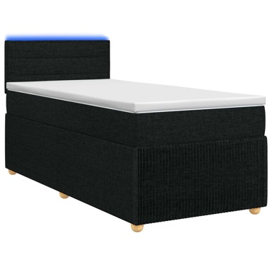 Boxspring krevet s madracem 90 x 200 cm, tkanina, crni