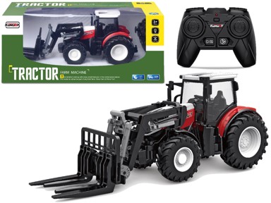 Poljoprivredni viličar traktor na daljinsko upravljanje 2,4 G, gumeni kotači