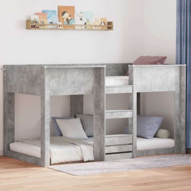 Krevet na kat za djecu 75 x 190 cm betonski sivi