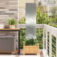 Dekorativna pregrada za vrt 32 x 140 cm pocinčani čelik, srebrna