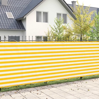 Zaslon za privatnost na balkonu 200x700 cm, žuta i, bijela