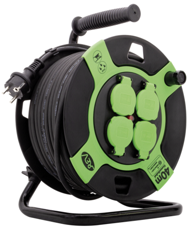 REV Kolut za kablove Smola 40m IP 44 4-kratni crno zelena