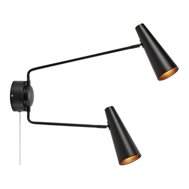 MARKSLOJD Crna zidna lampa Peak
